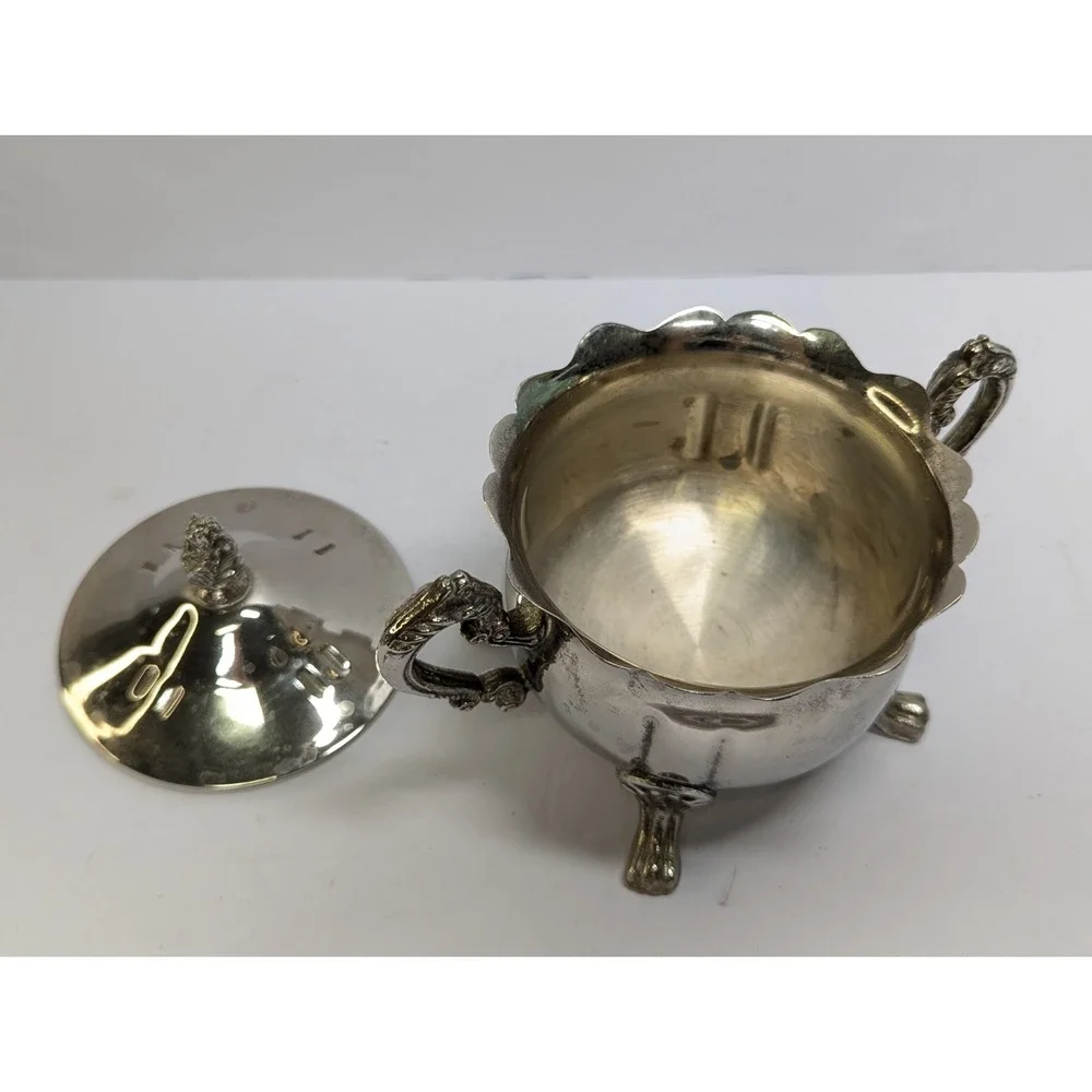 Silver Plated Creamer Pitcher with Lid‎ Vintage
